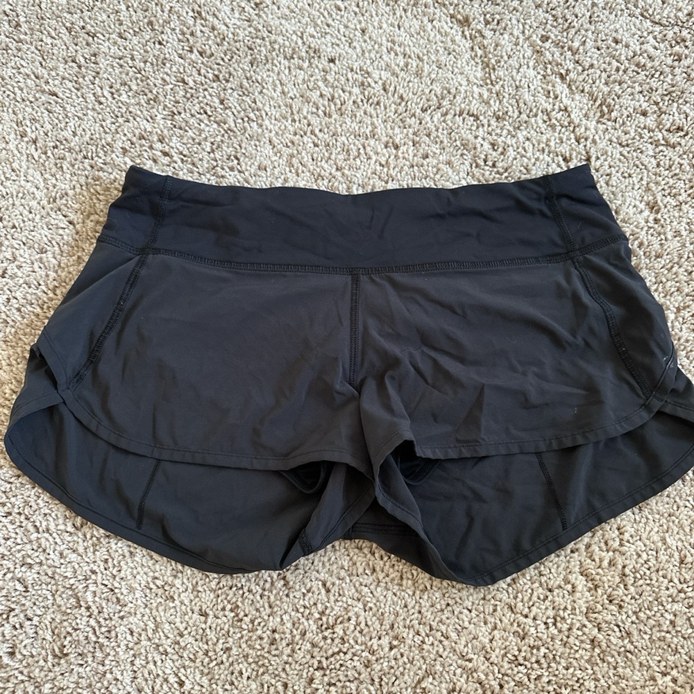 Lululemon black size 4 shorts with briefs